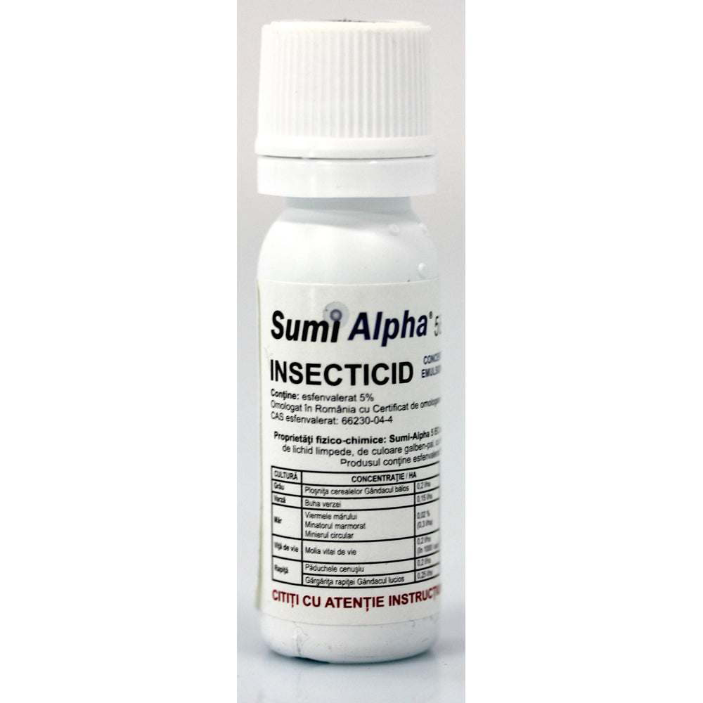 Sumi Alpha 5Ec 10 Ml, Insecticid De Contact, Belchim, Grau (Plosnita Cerealelor, Gandacul Balos), Mar (Viermele Marului, Minotaurul Marmorat, Minierul Circular), Vita De Vie (Molia Vitei De Vie), Varza (Buha Verzei)