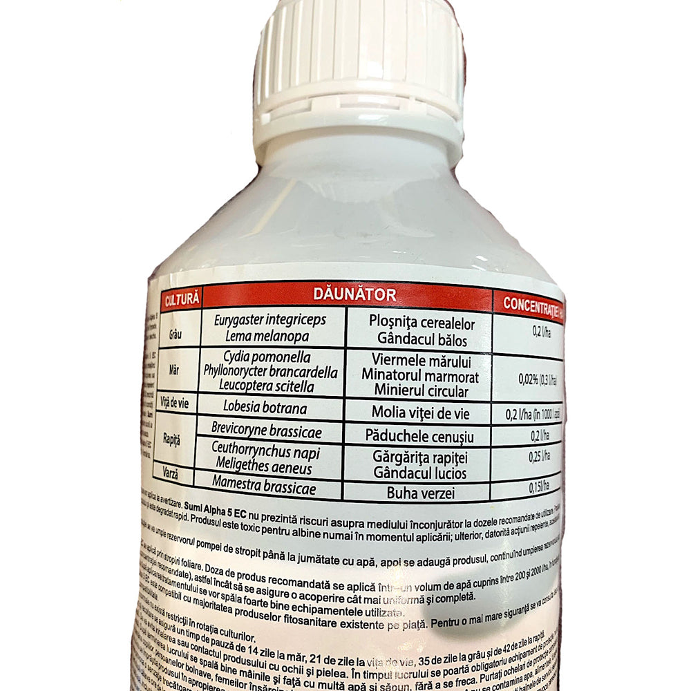 Sumi Alpha 5Ec 10 Ml, Insecticid De Contact, Belchim, Grau (Plosnita Cerealelor, Gandacul Balos), Mar (Viermele Marului, Minotaurul Marmorat, Minierul Circular), Vita De Vie (Molia Vitei De Vie), Varza (Buha Verzei)