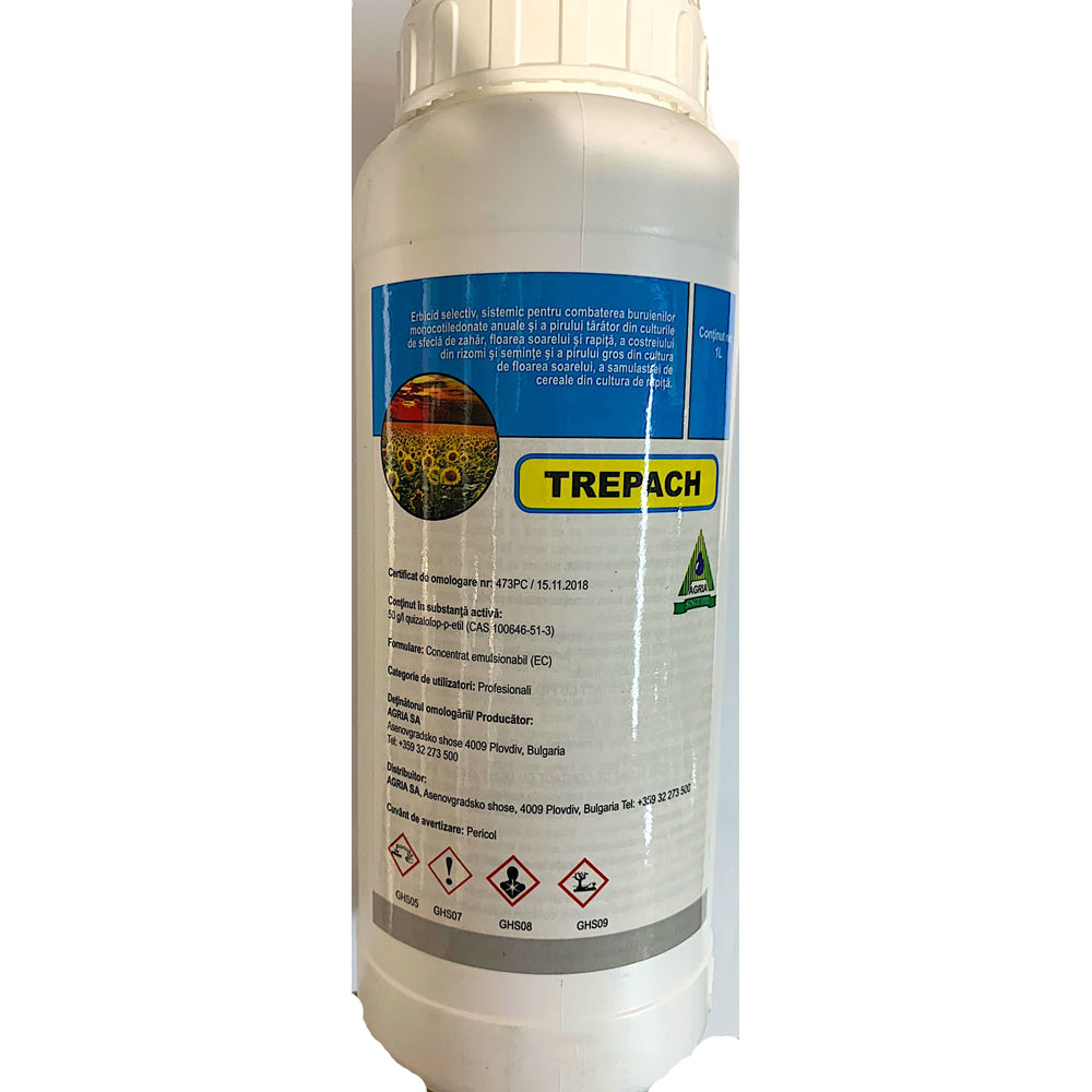 Trepach Ec 1L, Erbicid Sistemic Selectiv, Agria, Sfecla De Zahar (Buruieni Monocotiledonate Anuale, Pir Tarator), Floarea Soarelui Si Rapita (Buruieni Monocotiledonate Anuale Si Perene)