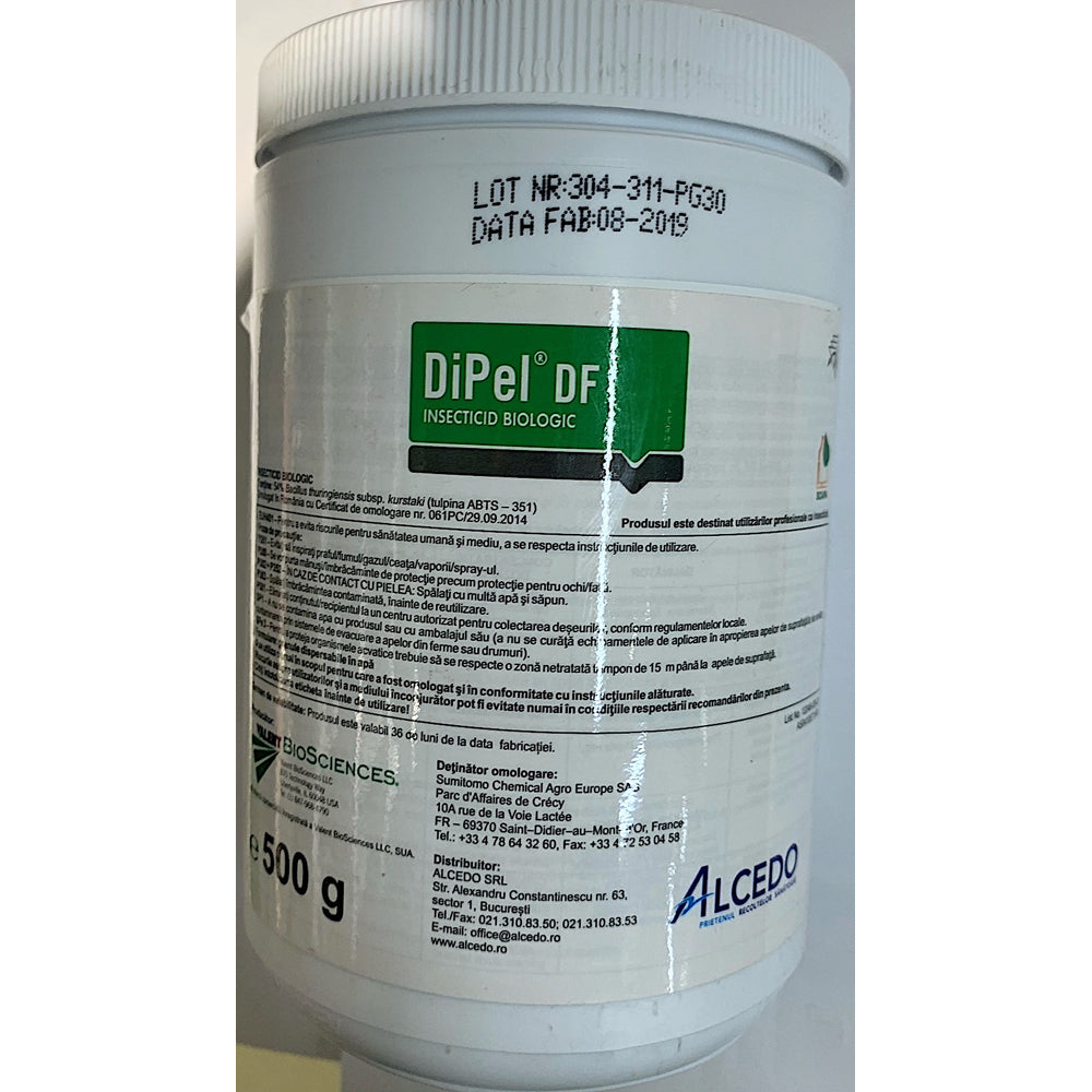 Dipel Df (Bactospeine) 500 Gr Insecticid Biologic Contact (Porumb, Sfecla, Soia, Floarea Soarelui, Cartof, Orez, Pomi, Vita De Vie, Ardei, Tomate, Vinete, Castraveti, Fasole, Plante Ornamentale)