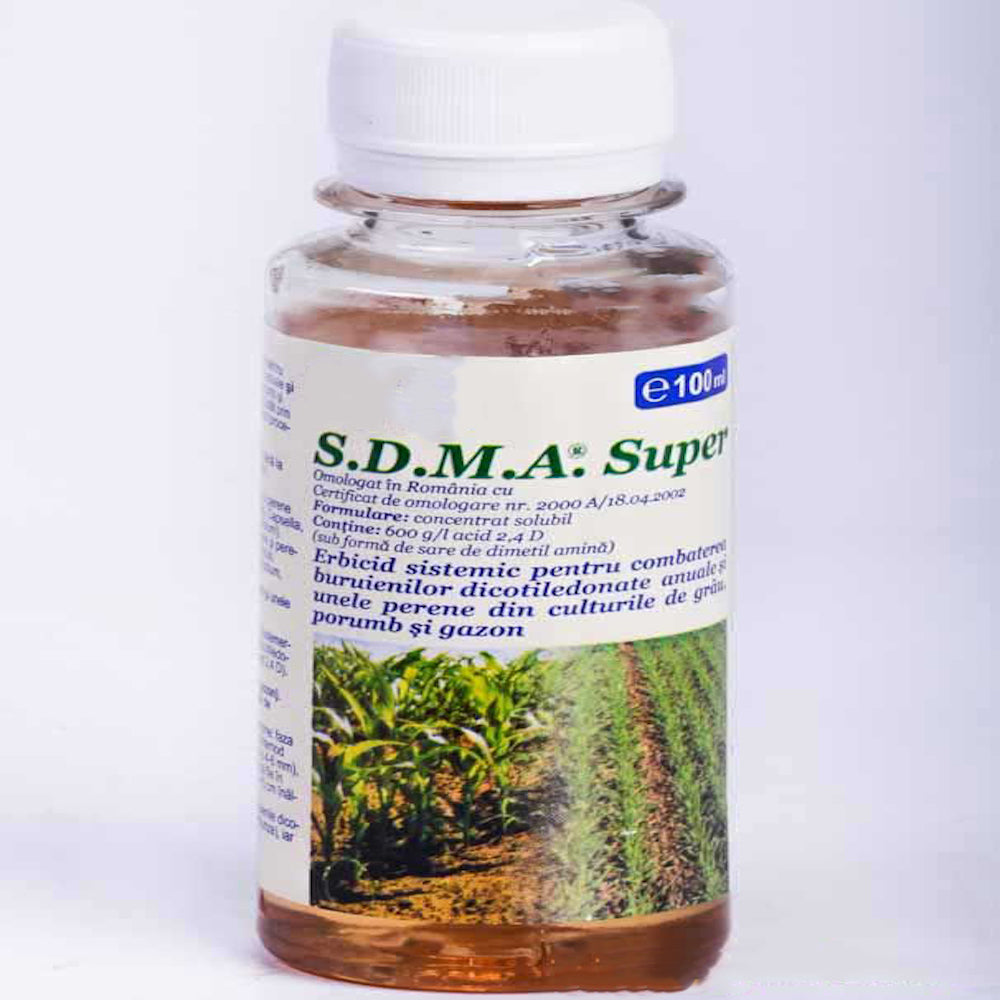 Sdma Super 600Sl 100 Ml, Erbicid Sistemic Selectiv, Buruieni Dicotiledonate Anuale Si Perene In Culturile De Porumb, Grau, Gazon