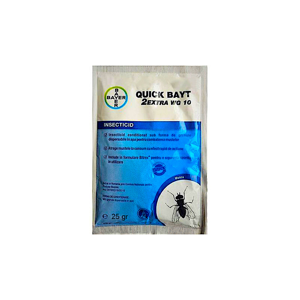 Quick Bayt 2Extrawg10 25 Gr, Insecticid Pentru Combaterea Mustelor, Bayer, 2 Substante Active
