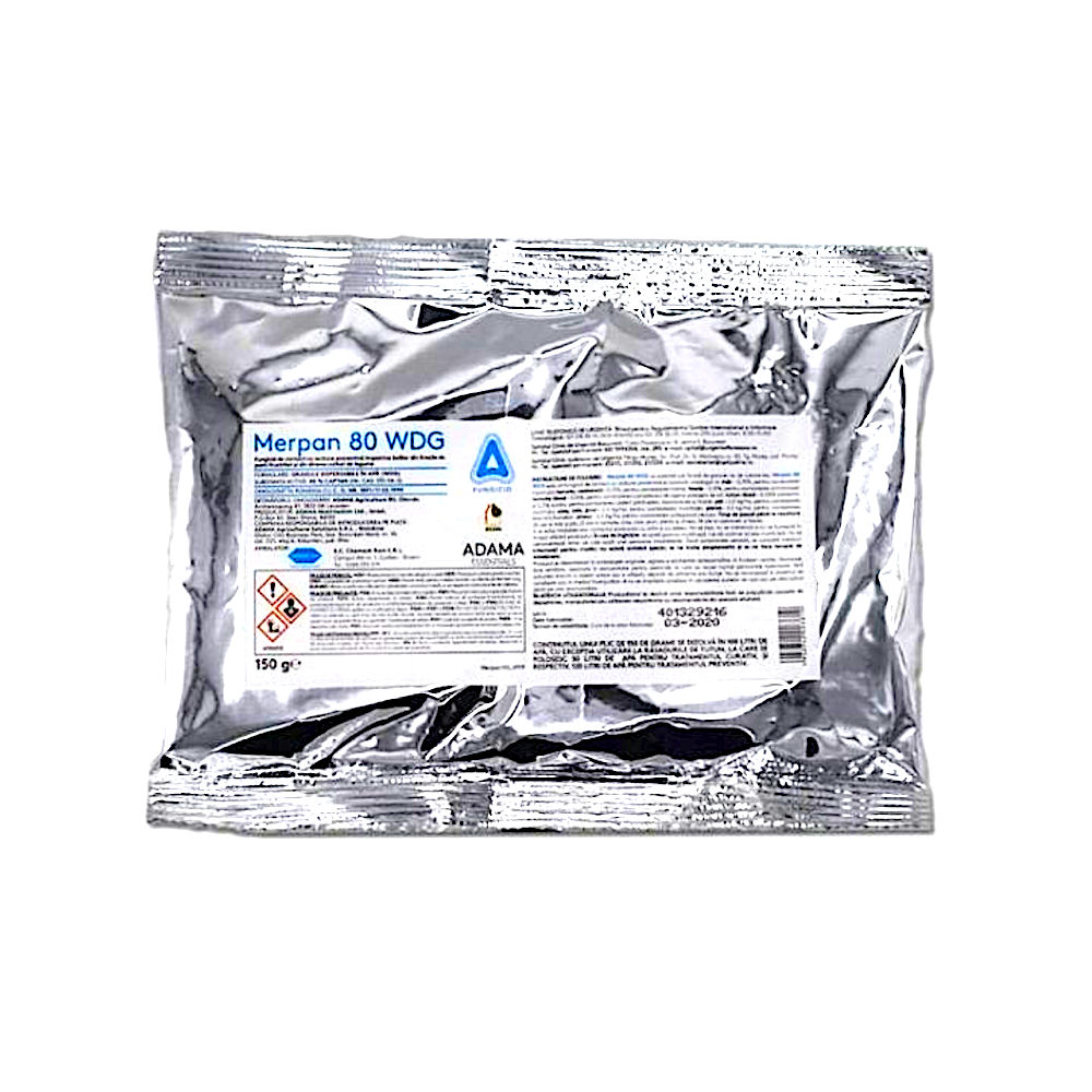 Merpan 80Wdg 150 Gr Fungicid De Contact, Adama (Mar, Tomate, Castraveti, Fasole, Tutun, Par, Cires, Cais, Piersic, Prun, Zmeur)