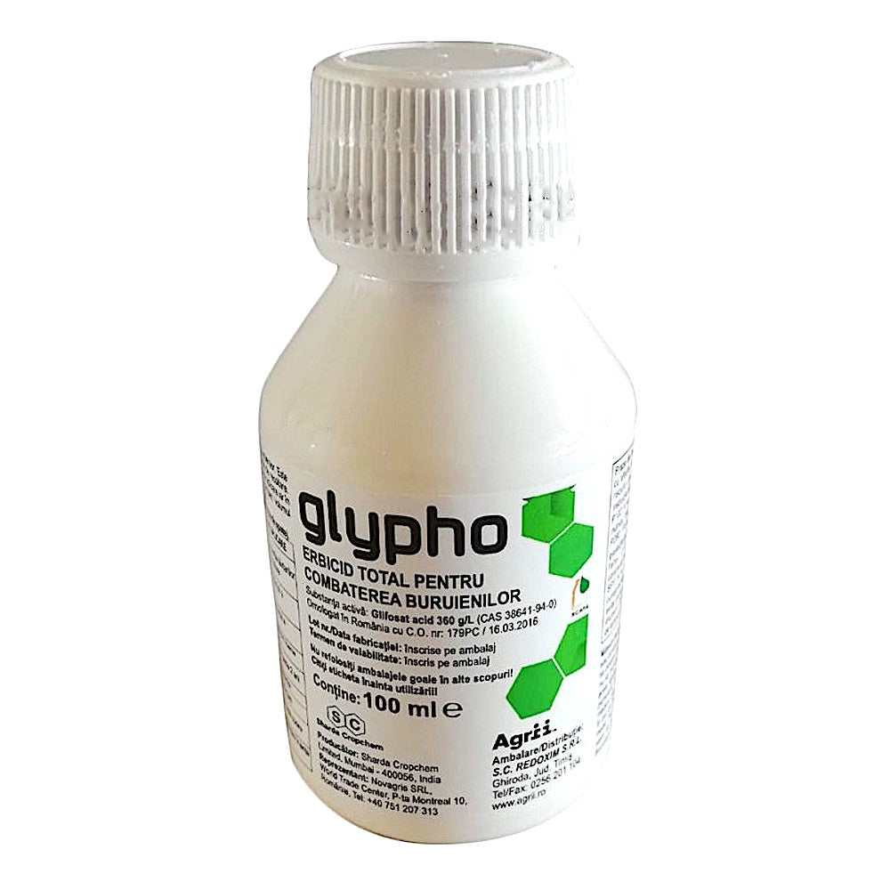 Glypho 100 Ml Erbicid Total Sistemic, Post Emergent, Neselectiv, Glifosat (Buruieni Monocotiledonate Si Dicotiledonate, Anuale Si Perene)