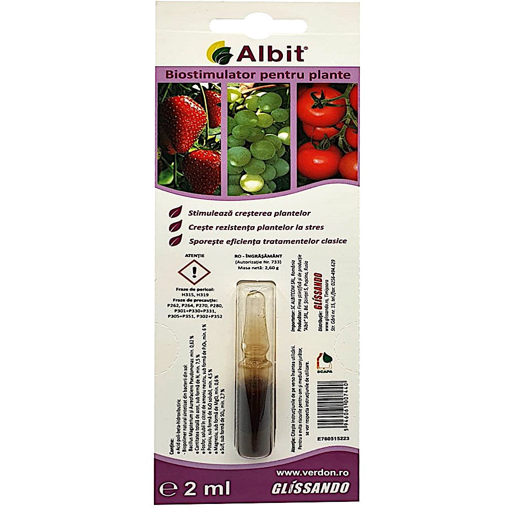 Albit 2 Ml, Biostimulator (Tratament Seminte, Ingrasamant Foliar Concentrat)
