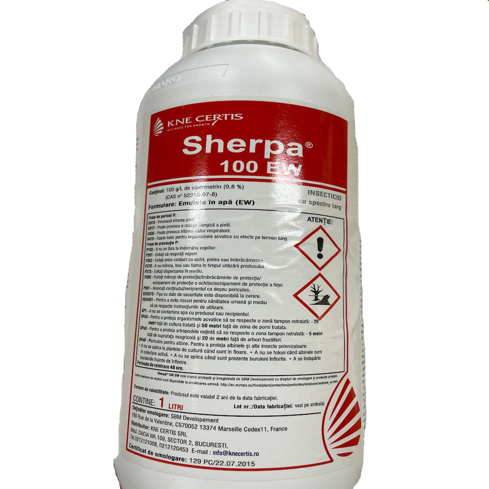 Sherpa 100Ew 1L, Insecticid Cu Spectru Larg (Mar, Prun, Legume, Hamei)