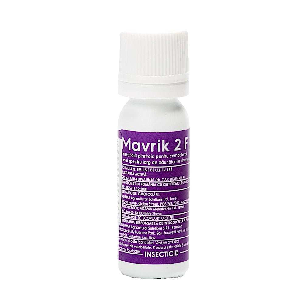 Mavrik 2F 10 Ml, Insecticid De Contact, Adama, Persistenta Pana La 21 Zile, Rezistent La Ploaie (Capsun, Cartof, Castraveti, Ceapa, Floarea Soarelui, Grau, Orz, Mar, Piersic, Prun, Rapita, Tomate, Varza)