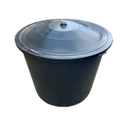 Cada Mastellone 500 L, Neagra, Din Plastic, Cu Capac 