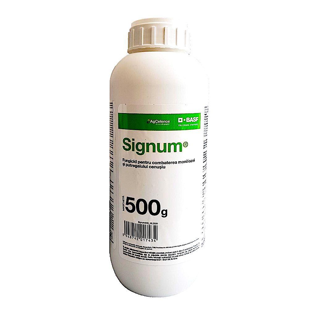 Signum 500 Gr, Fungicid Sistemic, Basf, Putregai Brun Si Mumificarea Fructelor (Cais, Piersic, Cires, Visin, Prun), Putregai Cenusiu Si Fainare (Tomate), Alternarioza (Morcov, Varza), Putregai Cenusiu (Varza, Ardei, Vinete, Praz, Capsun)