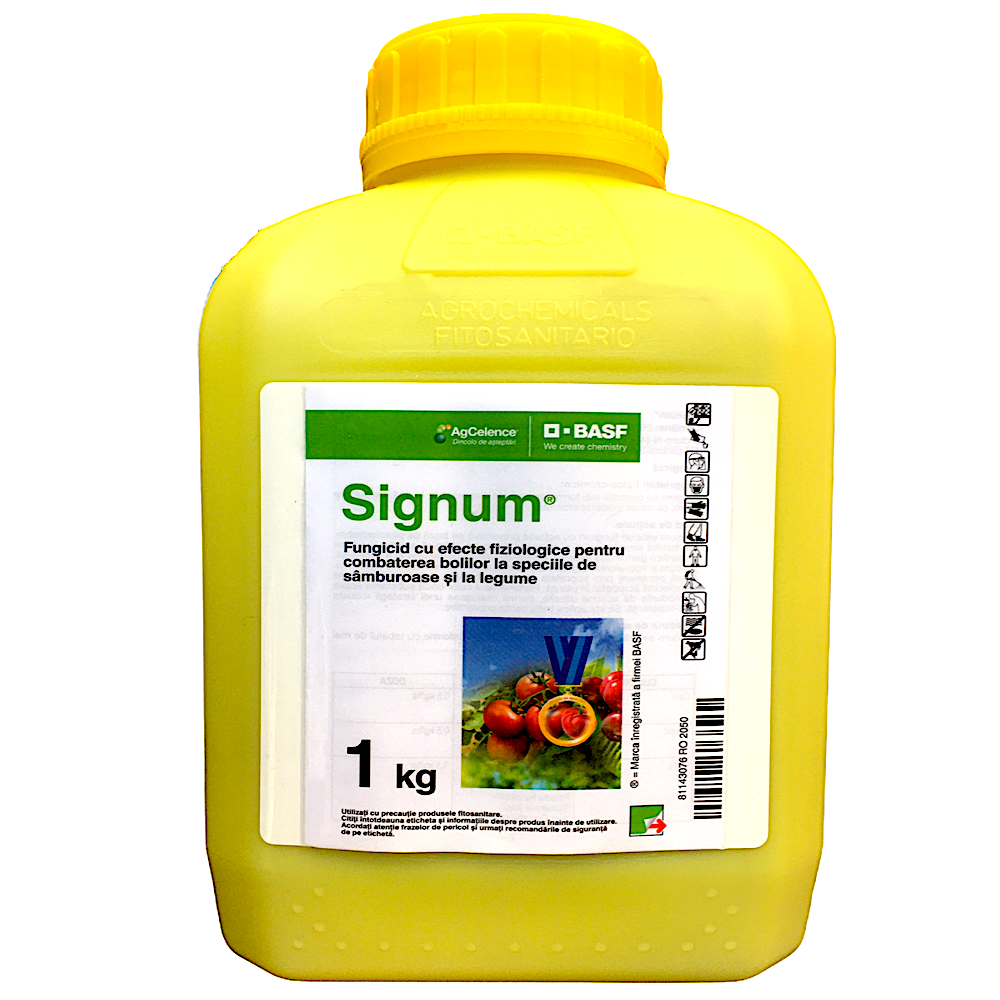 Signum 1Kg, Fungicid Sistemic, Basf, Putregai Brun Si Mumificarea Fructelor (Cais, Piersic, Cires, Visin, Prun), Putregai Cenusiu Si Fainare (Tomate), Alternarioza (Morcov, Varza), Putregai Cenusiu (Varza, Ardei, Vinete, Praz, Capsun)