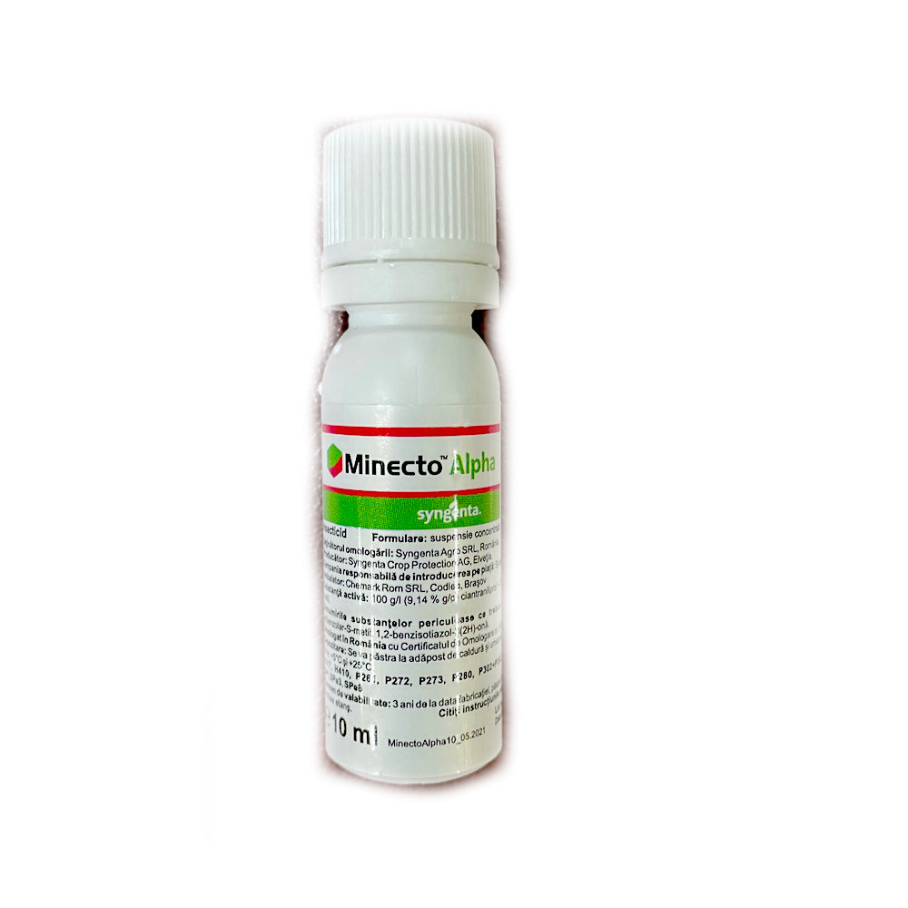 Minecto Alpha 10 Ml Insecticid Sistemic Foliar/ Fertirigare, Syngenta (Ardei, Salata, Tomate)