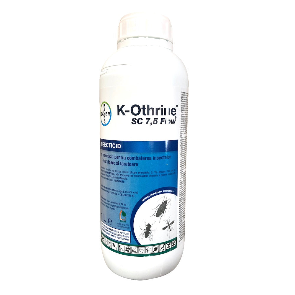 K-Othrine Flow 1L Insecticid Contact/ Ingestie, Bayer (Muste, Tantari, Gandaci De Bucatarie, Plosnite, Furnici, Purici, Cariul Alimentelor, Gandacul Fainii, Gandacul De Tutun)