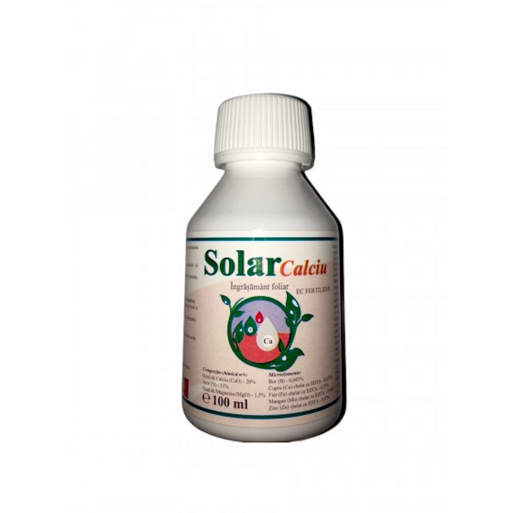 Solar Calciu 100 Ml, Ingrasamant Foliar Pe Baza De Calciu, Azot Si Magneziu, Solarex, Imbunatateste Fermitatea, Marimea Si Rezistenta La Depozitare A Fructelor Si Legumelor
