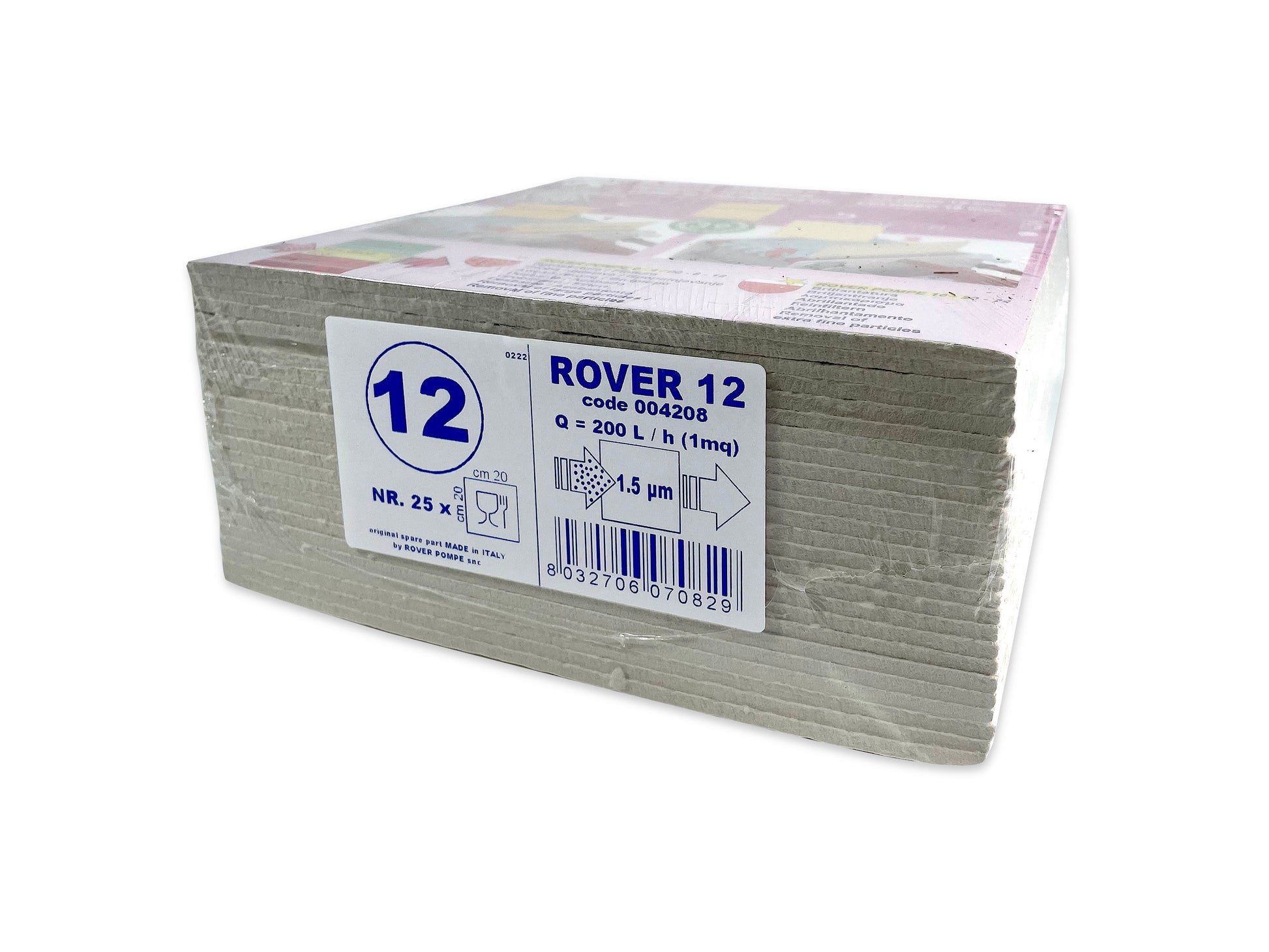 Placa Filtranta Rover 12 20X20, Dimensiune Standard, Filtrare Vin Medie (Vin Limpede), 1 Placa