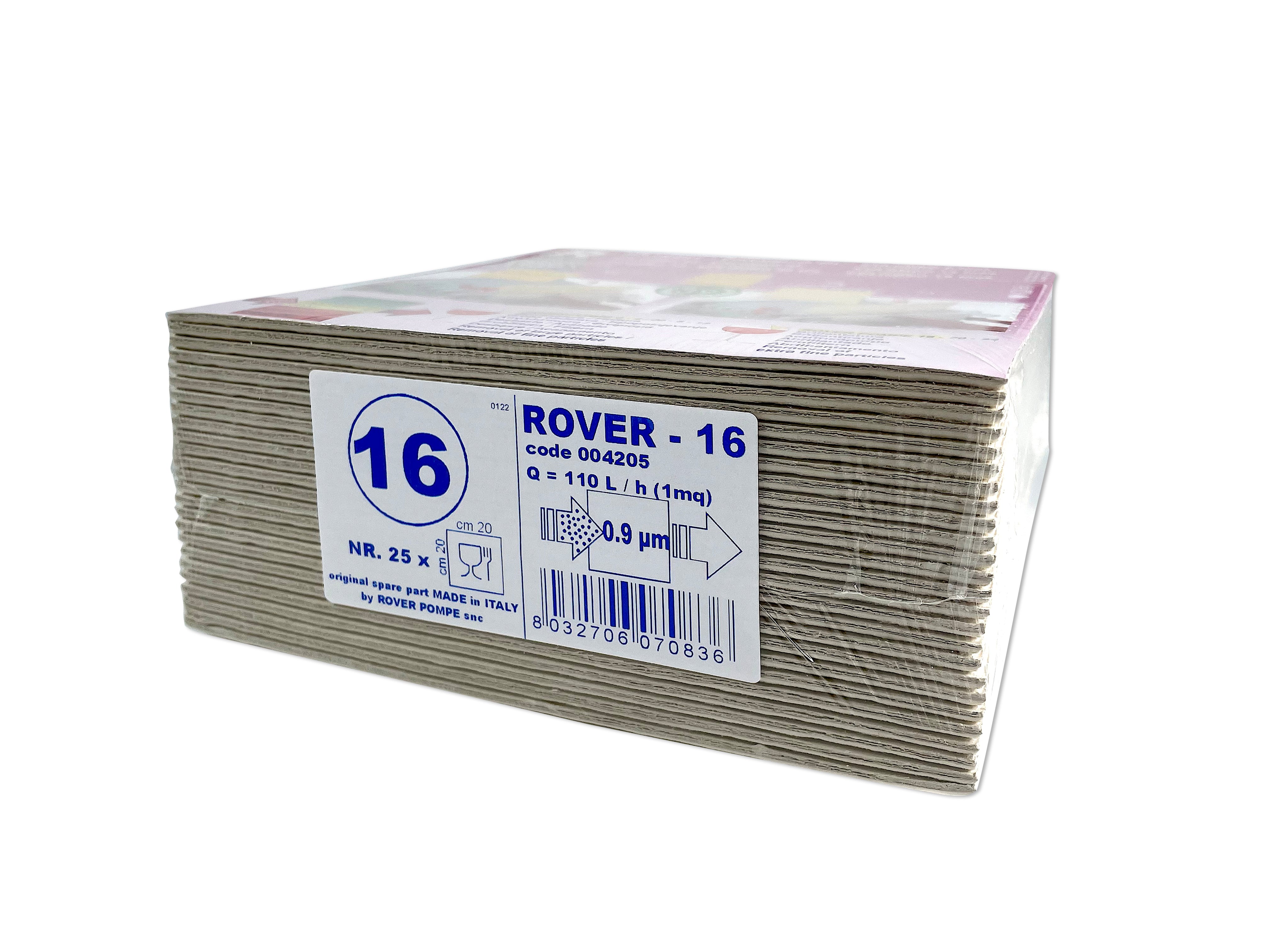 Placa Filtranta Rover 16 20X20, Dimensiune Standard, Filtrare Vin Medie (Vin Limpede)