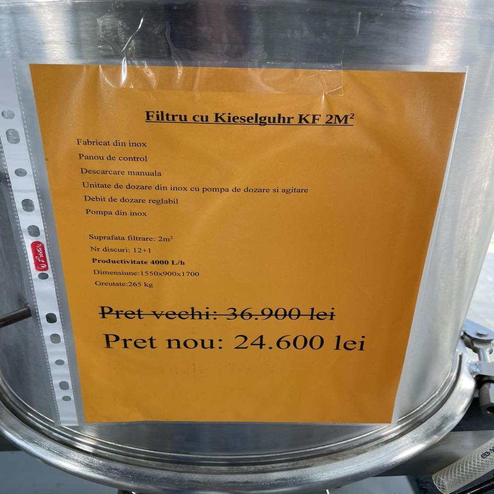 Filtru De Vin Cu Kieselguhr Spadoni Kf2 2 Mp