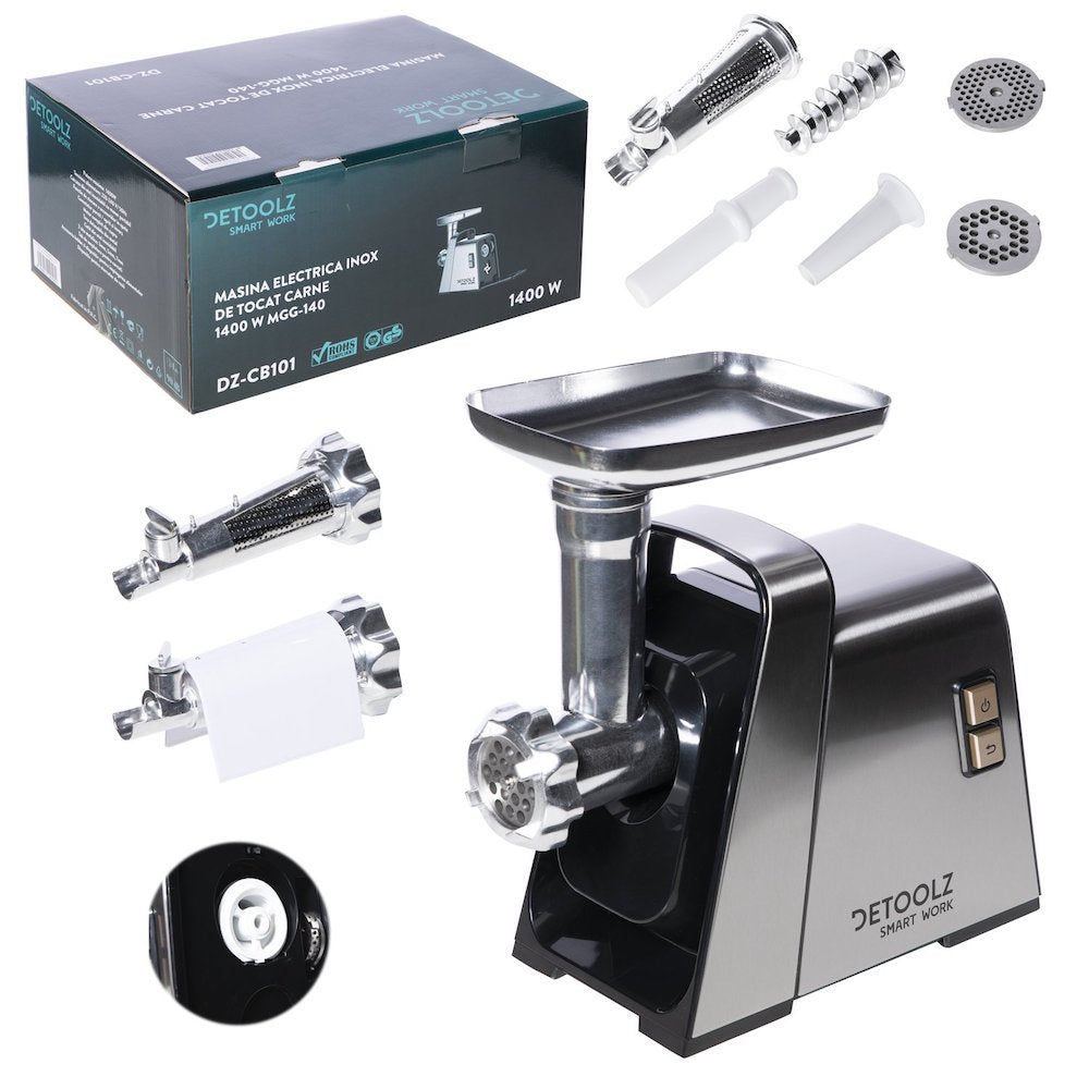 Masina De Tocat Carne 1400W Electrica Inox Dz-Cb101