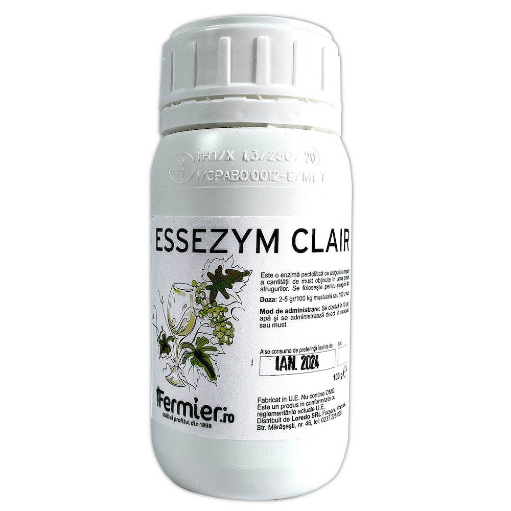 Enzime Essezym Clair 100 Gr (Pentru Struguri Albi, Creste Cantitatea De Must Obtinuta Prin Macerare)