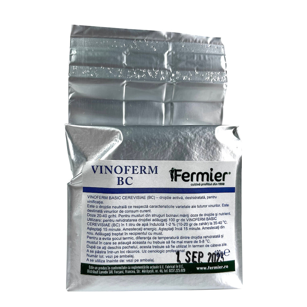 Vinoferm Basic Cerevisiae 100 Gr, Drojdie Pentru Vin Alb Sau Rosu, Essedielle