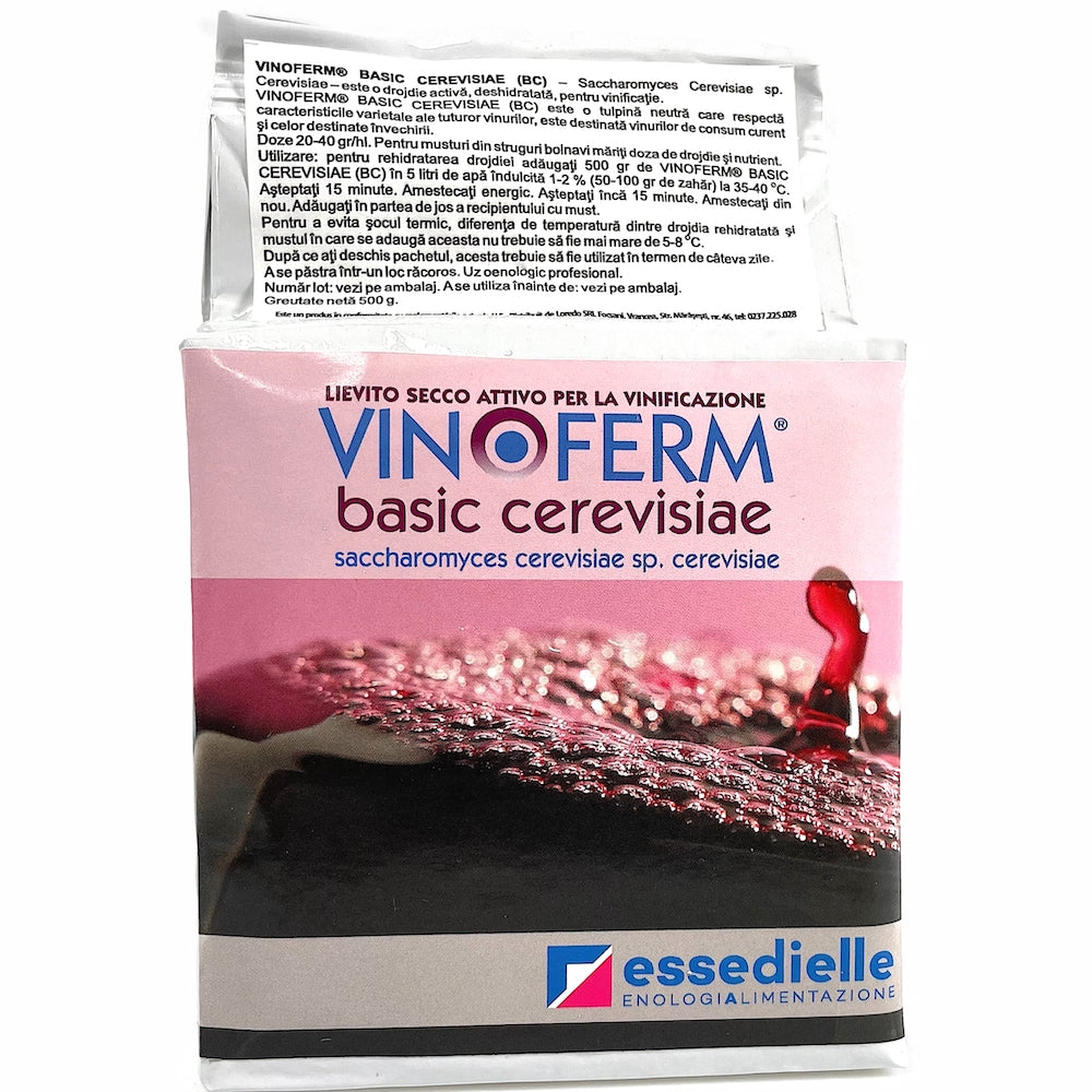 Vinoferm Basic Cerevisiae 500 Gr, Drojdie Pentru Vin Alb Sau Rosu, Essedielle