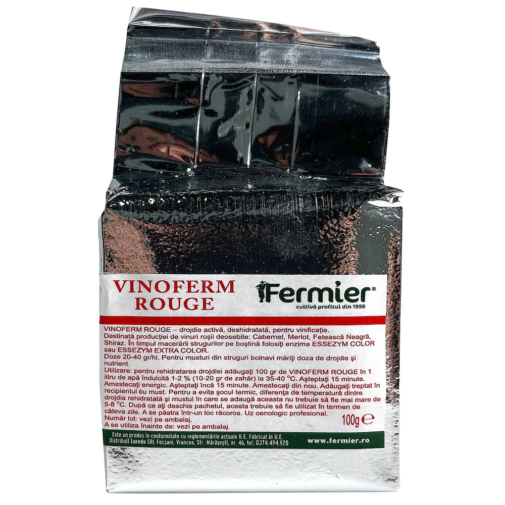 Vinoferm Rouge 100 Gr, Drojdie Speciala Pentru Vin Rosu (Cabernet, Merlot, Feteasca Neagra, Shiraz), Essedielle