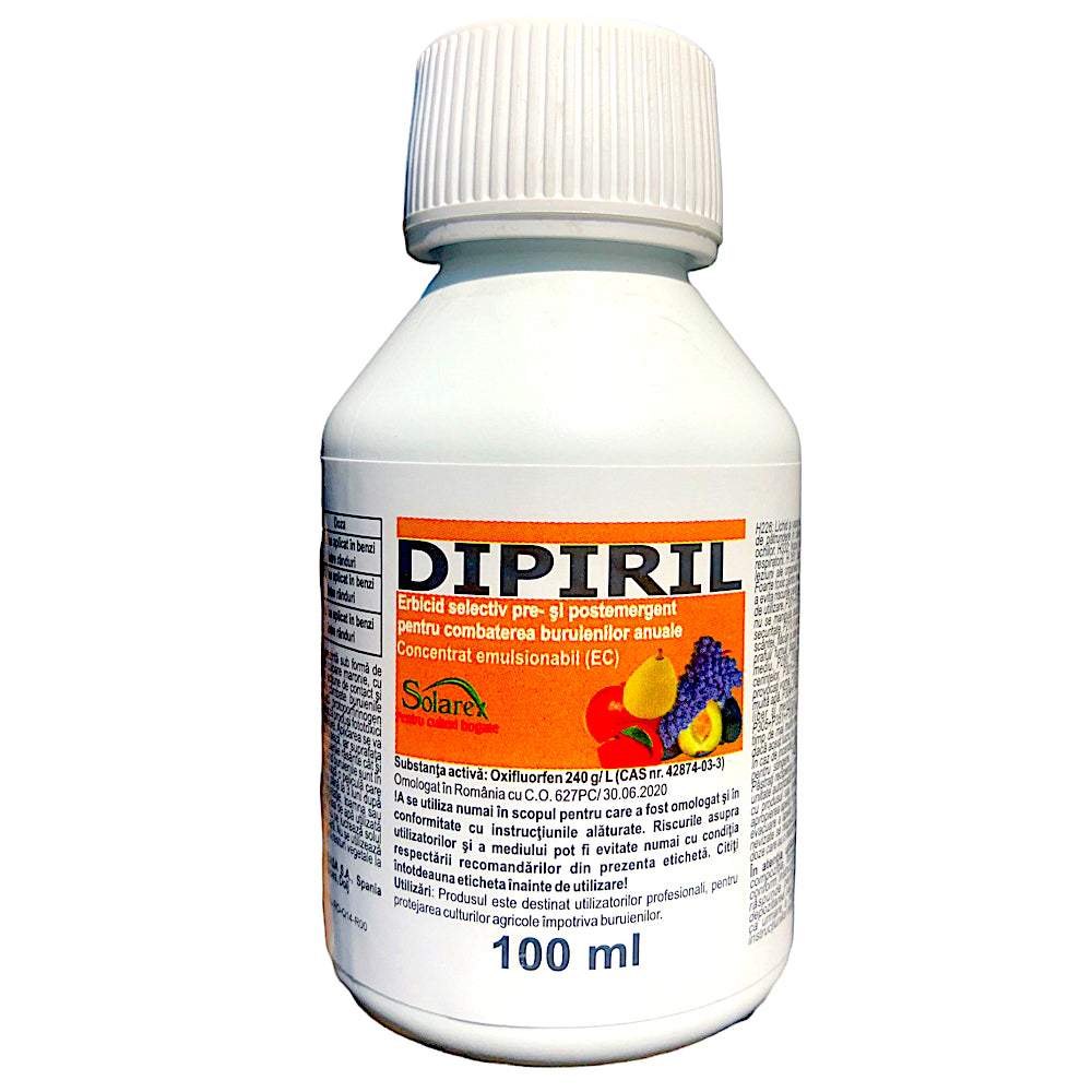Dipiril 100 Ml, Erbicid Preemergent De Contact, Afrasa, Buruieni Monocotiledonate Si Dicotiledonate Anuale In Cultura De Pomi Fructiferi Si Vita De Vie