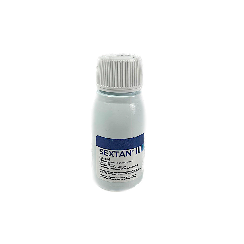 Sextan 25Ew 40 Ml, Fungicid Sistemic, Ascenza, Vita De Vie (Fainare), Grau, Rapita, Orz (Fainare, Patarea Reticulara, Arsura Frunzelor) , Castraveti (Fainare), Prun (Monilioza) , Mar (Rapan, Fainare)
