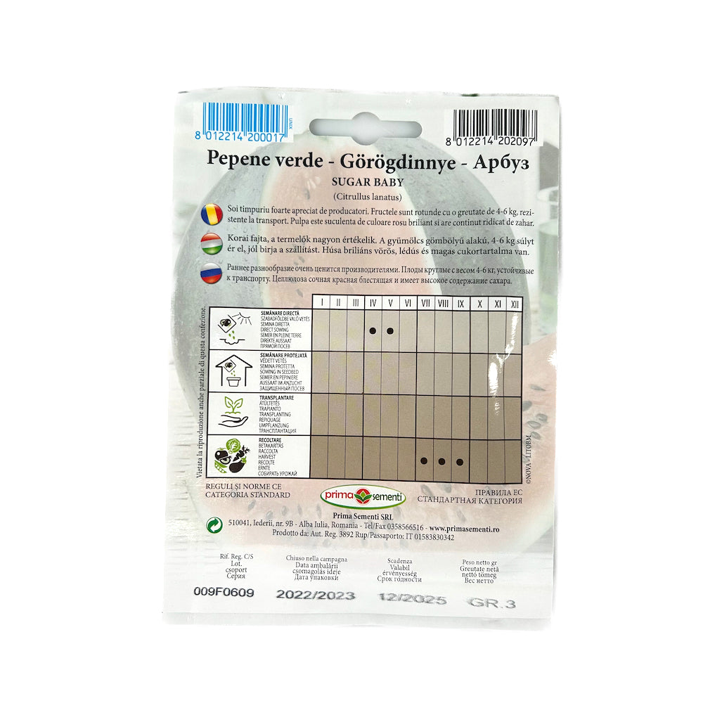 Seminte Pepene Verde Sugar Baby 3 Gr, Prima Sementi