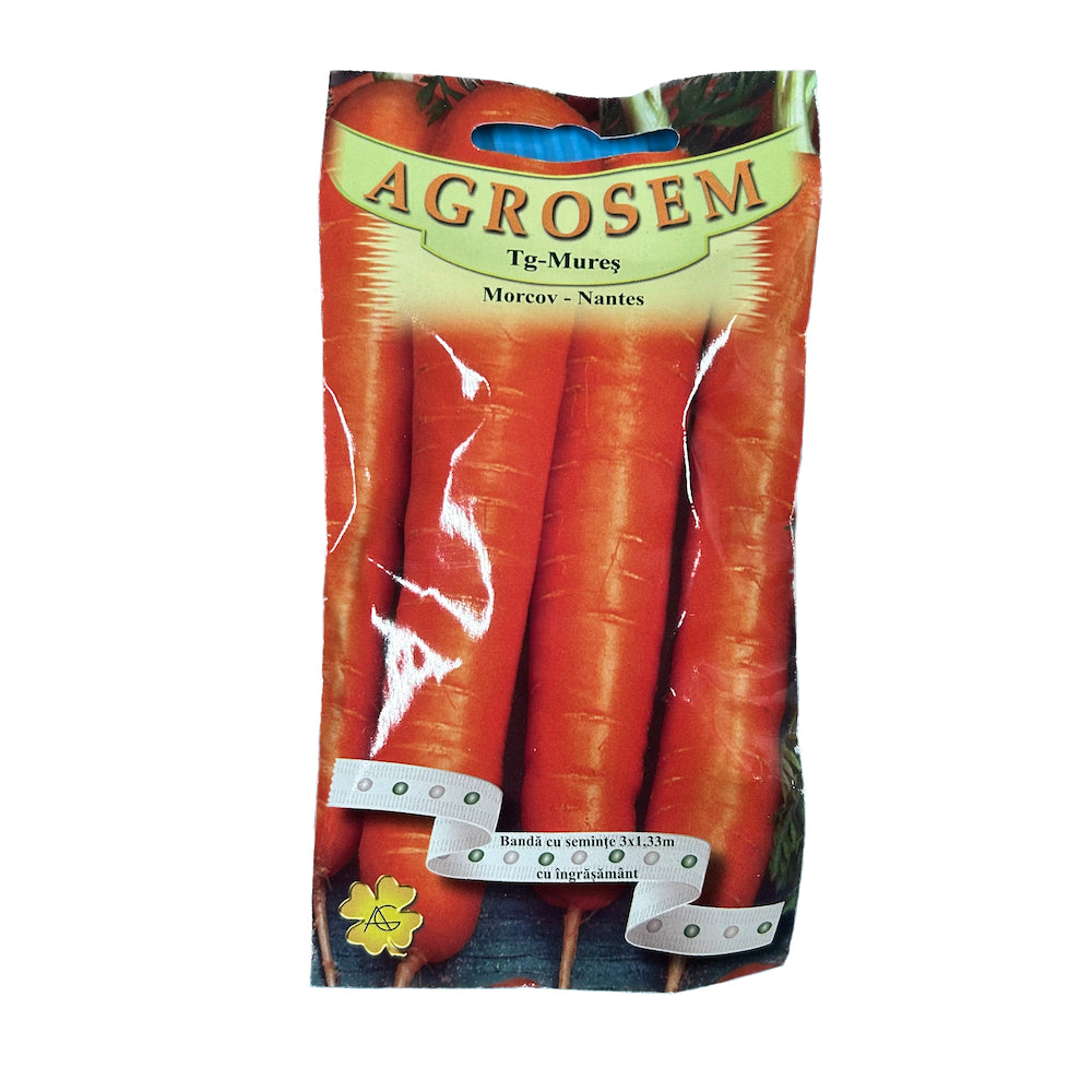 Seminte Morcov Nantes, Agrosem, Banda Cu Seminte 3 X 1,33 M Cu Ingrasamant