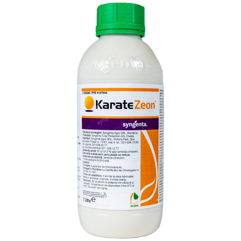 Karate Zeon 1 L, Insecticid Contact, Syngenta (Vita De Vie, Cartof, Ceapa, Cires, Floarea Soarelui, Grau, Orz, Lucerna, Mar, Par, Piersic, Porumb, Prun, Rapita, Varza, Vinete)