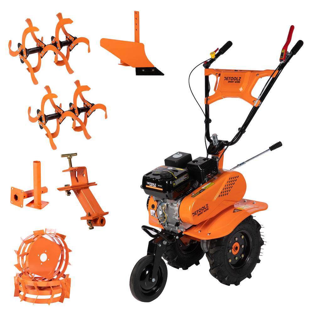 Motocultor 7 Cp, Detoolz, 212Cc + Plug + Adaptor +Roti Metalice, Dz-M124