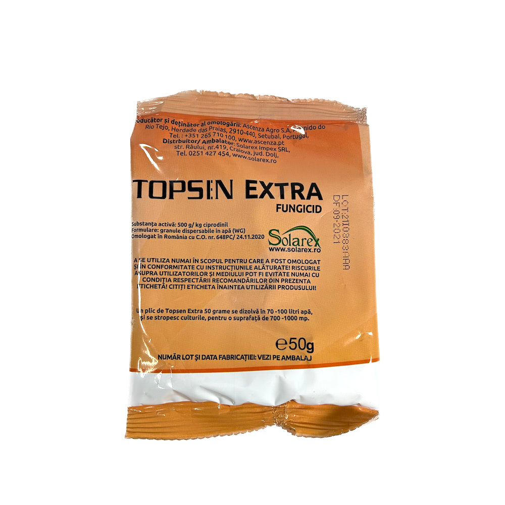 Topsen Extra 50 Gr, Fungicid Sistemic, Ascenza, Rapan (Mar, Par), Monilioza (Cais, Piersic, Nectarin, Prun, Cires, Visin), Putregai Cenusiu (Vita De Vie)
