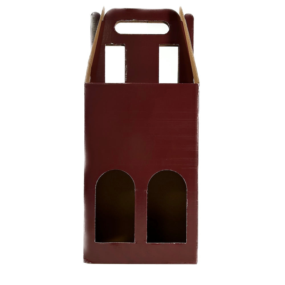 Cutie Pentru 2 Sticle, Culoare Bordeaux Cu Gat Deschis