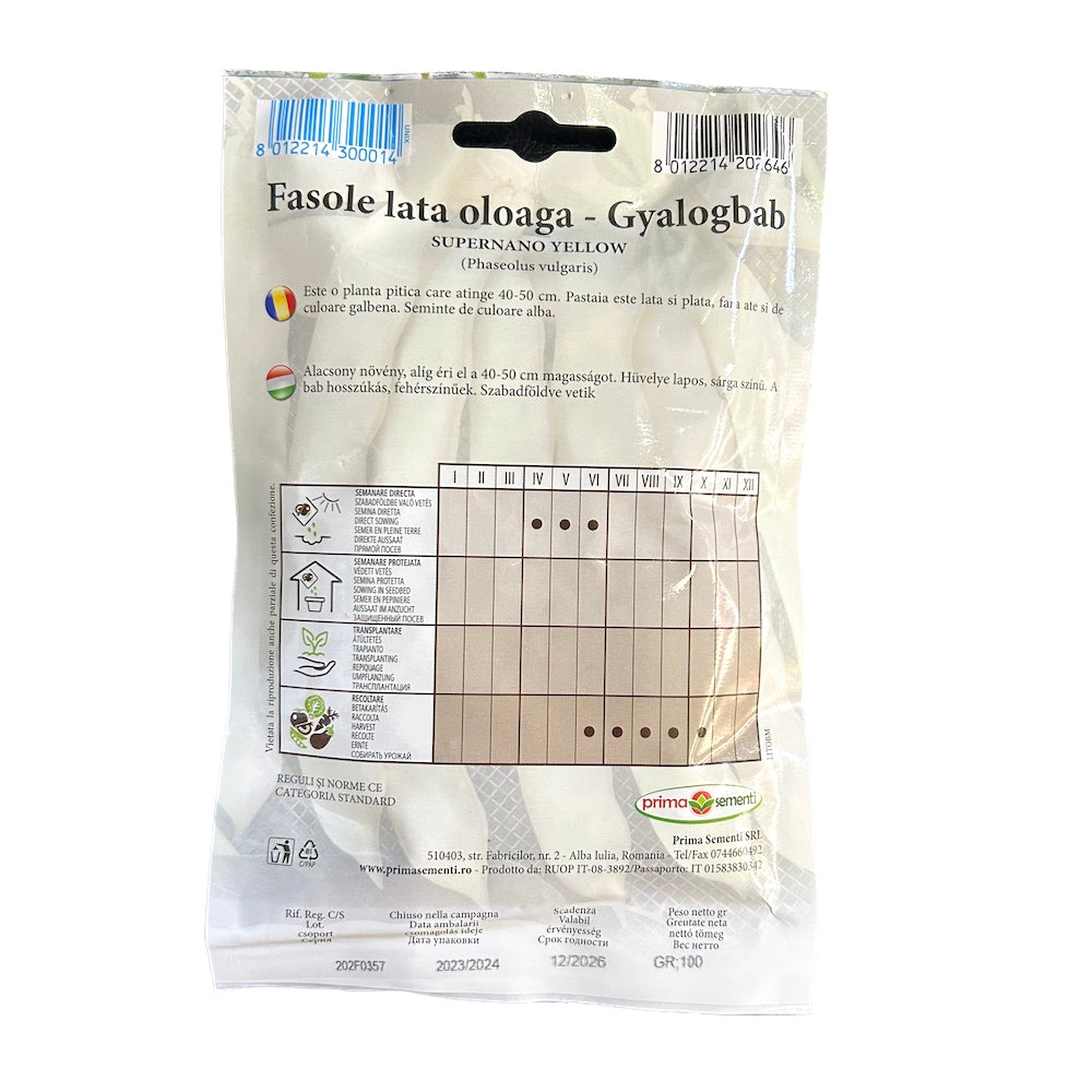 Seminte Fasole Lata Oloaga Supernano Yellow 100 Gr, Prima Sementi