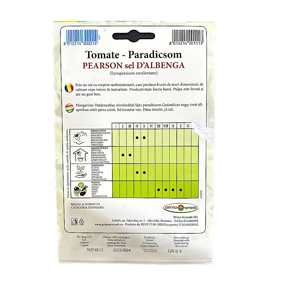 Seminte Tomate Pearson Sel D'albegna 0.5 Gr, Prima Sementi, Hybrid