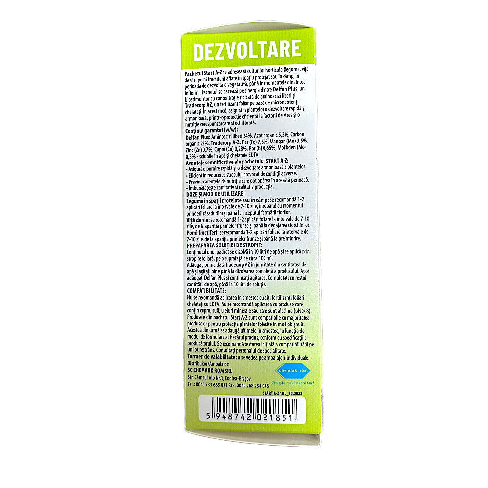 Pachet Pornire Culturi Start A-Z Pentru 10 L Apa (20 Ml Delfan Plus, 10 Gr Tradecorp Az)