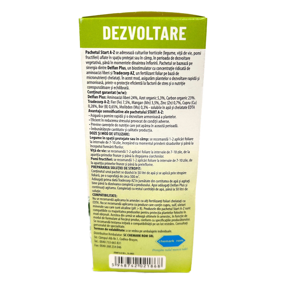 Pachet Pornire Culturi Start A-Z Pentru 50 L Apa (100 Ml Delfan Plus, 50 Gr Tradecorp Az)