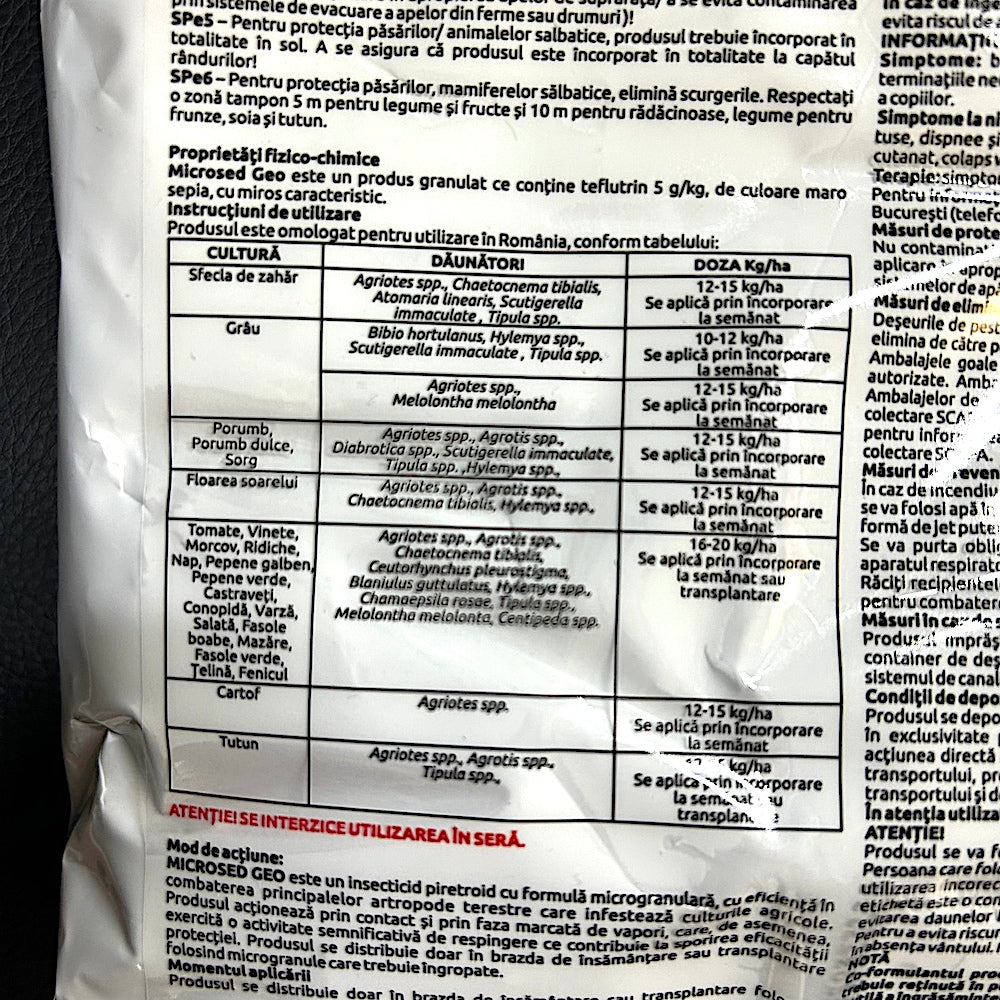 Microsed Geo 450 Gr, Insecticid Microgranulat Cu Functie Impotriva Daunatorilor Si De Ingrasamant