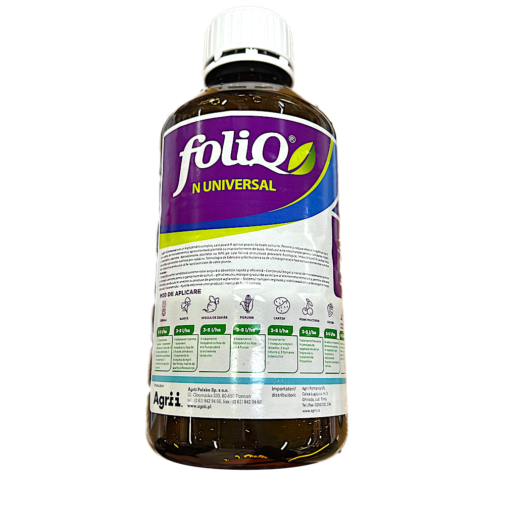 Foliq N Universal 1L, Ingrasamant Tip Npk+ Microelemente (Bor, Cupru, Mangan, Molibden, Zinc)