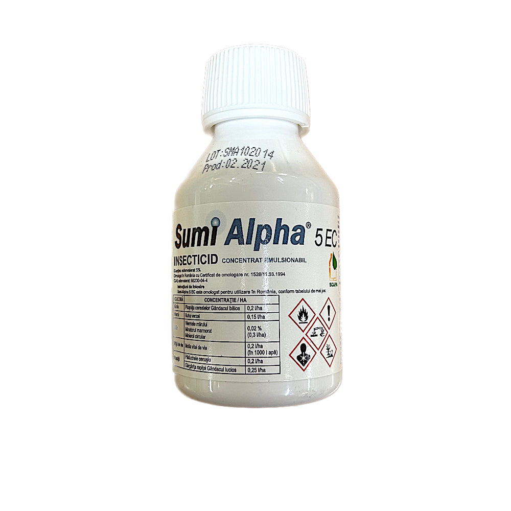 Sumi Alpha 5Ec 100 Ml, Insecticid De Contact, Belchim, Grau (Plosnita Cerealelor, Gandacul Balos), Mar (Viermele Marului, Minotaurul Marmorat, Minierul Circular), Vita De Vie (Molia Vitei De Vie), Varza (Buha Verzei)