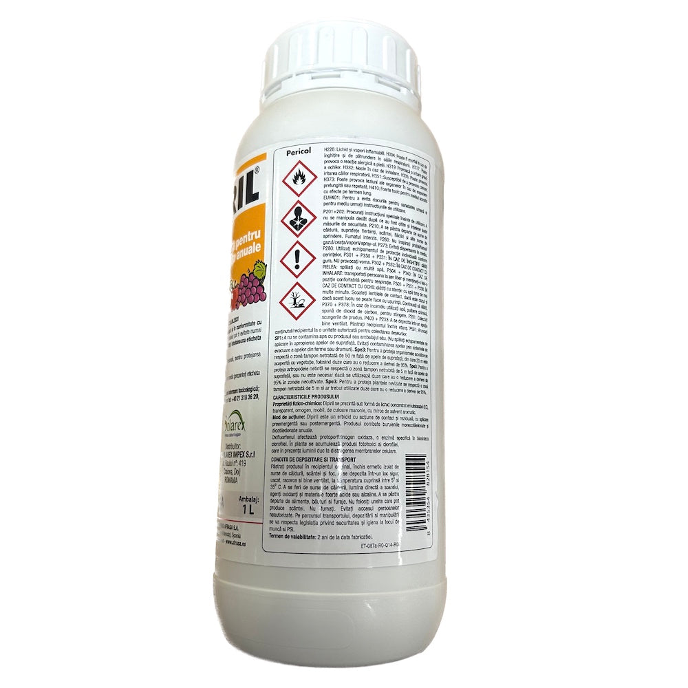 Dipiril 1 L, Erbicid Preemergent De Contact, Afrasa, Buruieni Monocotiledonate Si Dicotiledonate Anuale In Cultura De Pomi Fructiferi Si Vita De Vie