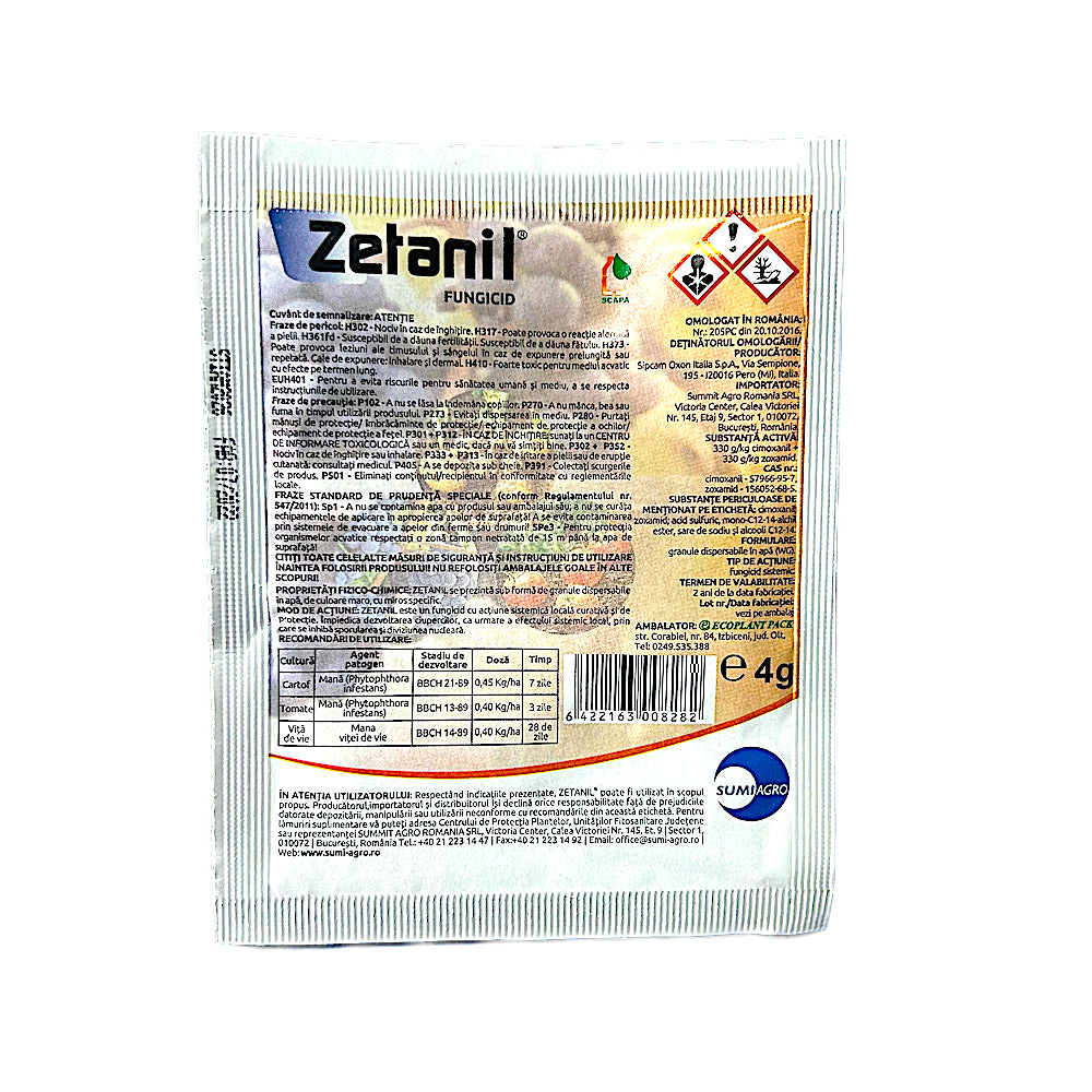 Zetanil 4 Gr, Fungicid, Sumi Agro, Mana (Vita De Vie, Tomate, Cartof)