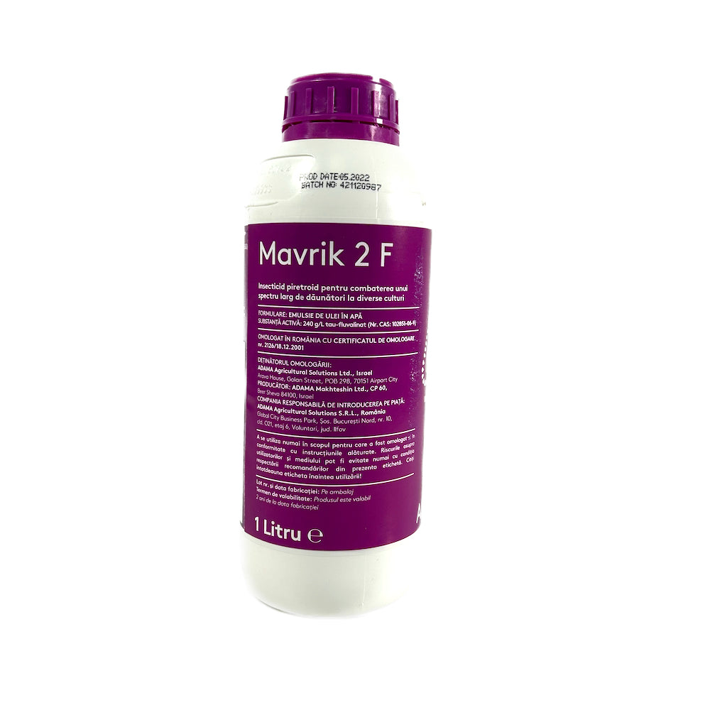 Mavrik 2F 1 L, Insecticid De Contact, Adama, Persistenta Pana La 21 Zile, Rezistent La Ploaie (Capsun, Cartof, Castraveti, Ceapa, Floarea Soarelui, Grau, Orz, Mar, Piersic, Prun, Rapita, Tomate, Varza)