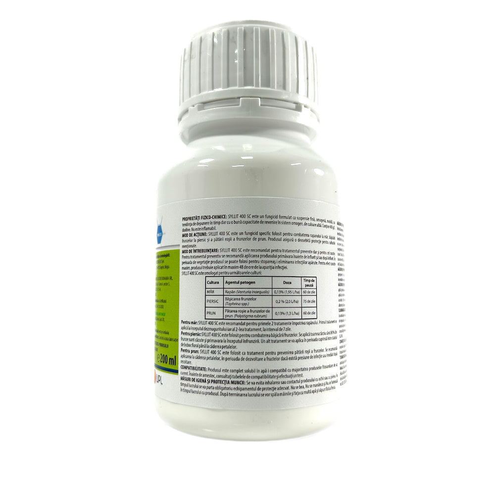 Syllit 400Sc 200 Ml, Fungicid, Arysta, Mar (Rapan), Piersic (Basicarea Frunzelor), Prun (Patarea Rosie A Frunzelor)
