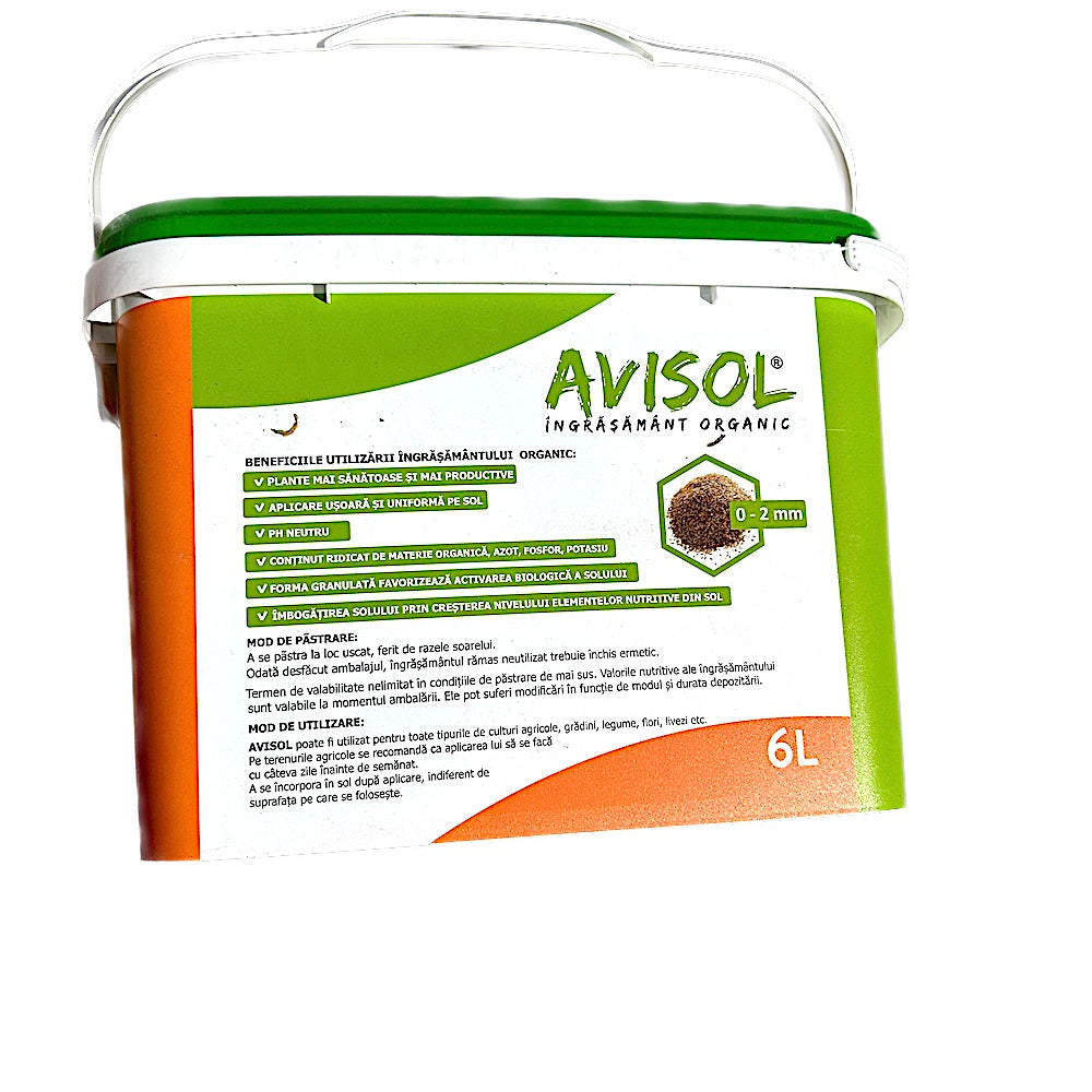 Avisol 6L Ingrasamant Organic, 0-2 Mm Granulatie (Culturi Agricole, Gradini, Legume, Flori, Livezi)
