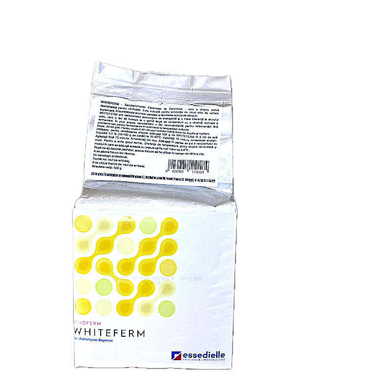 Vinoferm Whiteferm 500 Gr, Drojdie Speciala Pentru Vin Alb Superior, Essedielle, Imbunatateste Aromele Naturale Tipice Soiului De Strugure, Poate Fi Folosita Si Pentru Refermentare Si Fermentatii La Temperaturi Scazute