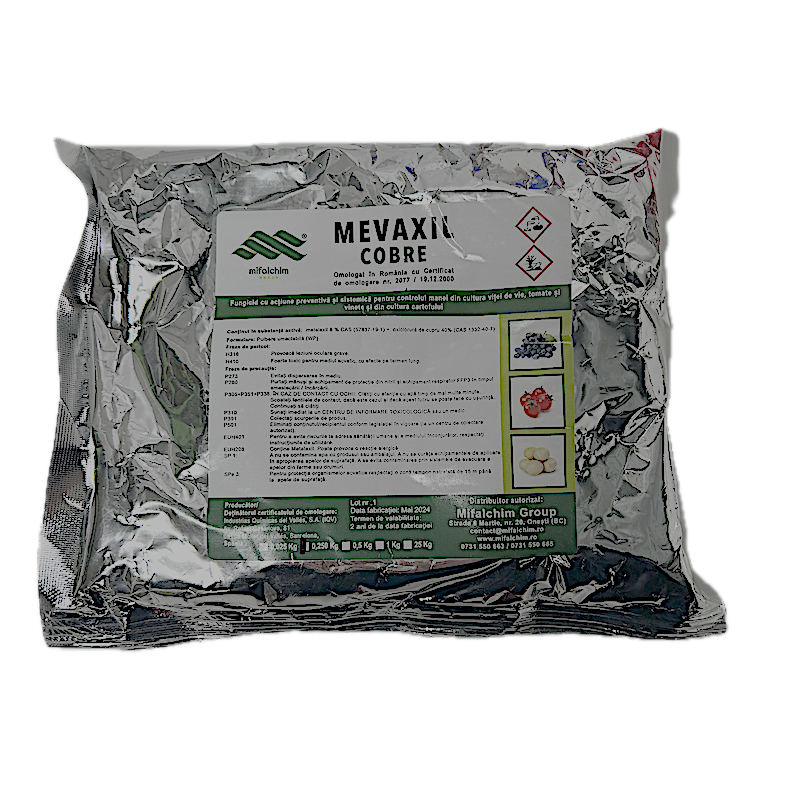 Mevaxil Cobre 250 Gr, Fungicid Sistemic Si De Contact, Mana (Vita De Vie, Tomate, Cartof)