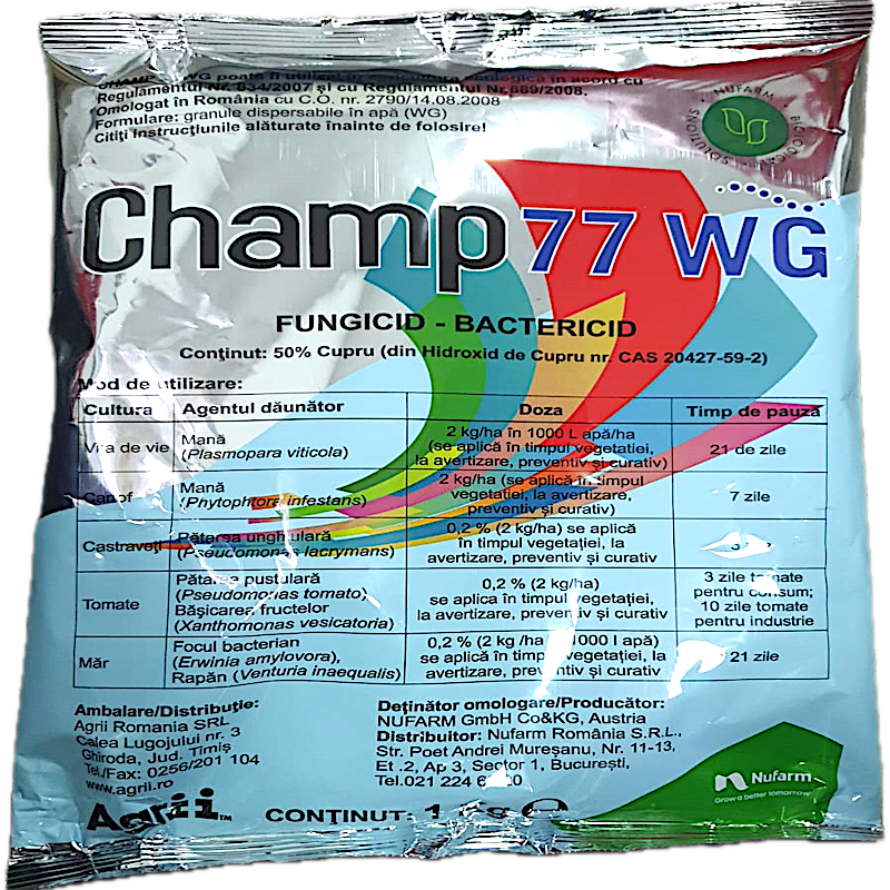 Champ 77Wg 1 Kg Fungicid Cupric De Contact, Nufarm (Cartof, Castraveti, Tomate, Vita De Vie, Mar)