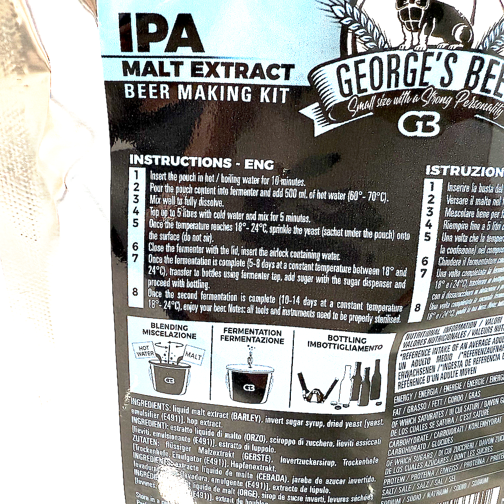 Malt Bere George's Beer Ipa 650 Gr (Pentru 5L Bere) + Drojdie Fermentare 2,5 Gr