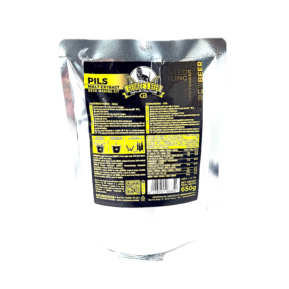 Malt Bere George's Beer Pilsner 650 Gr (Pentru 5L Bere) + Drojdie Fermentare 2,5 Gr
